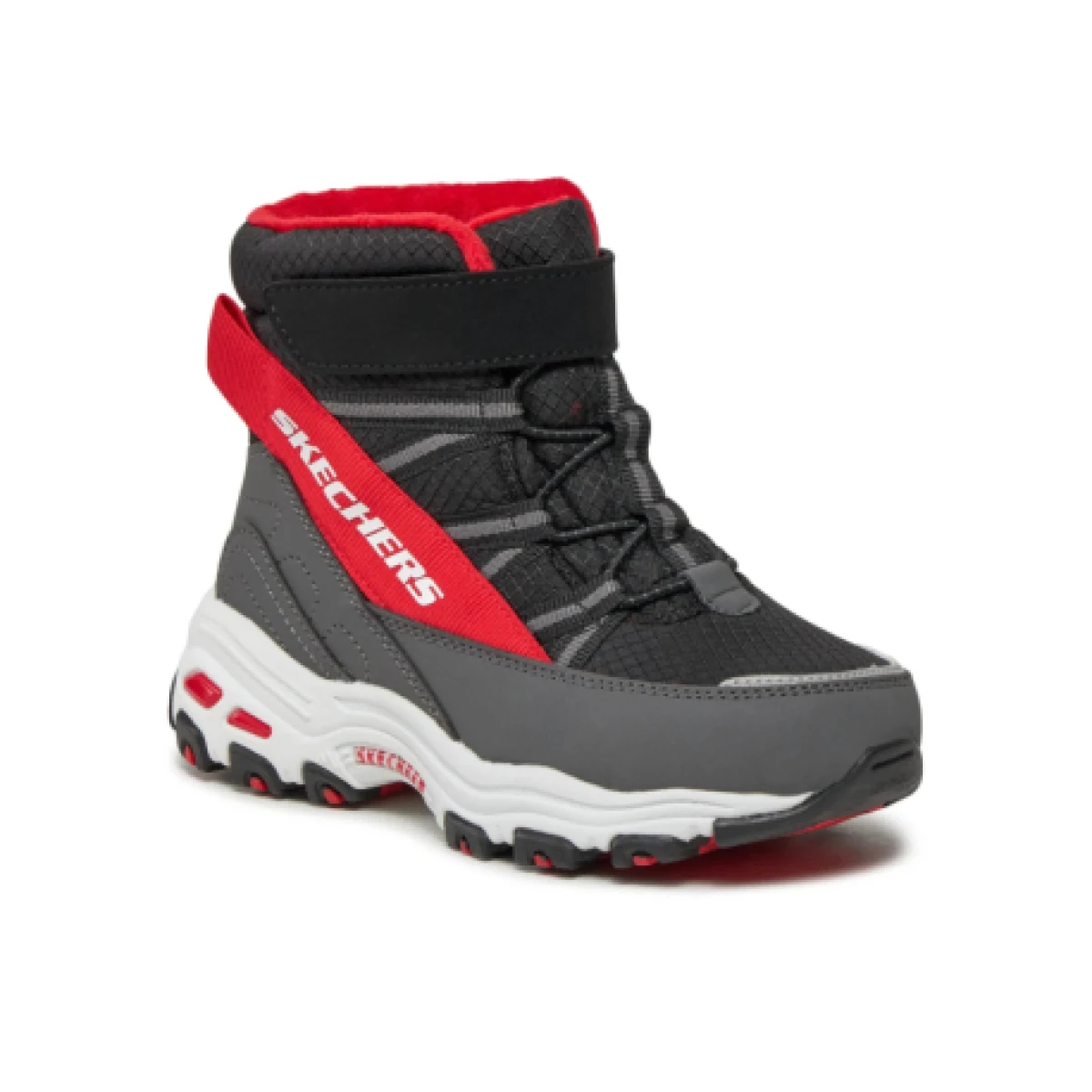 Chlapčenské členkové zimné topánky SKECHERS D Lites Mid black red · záber 1