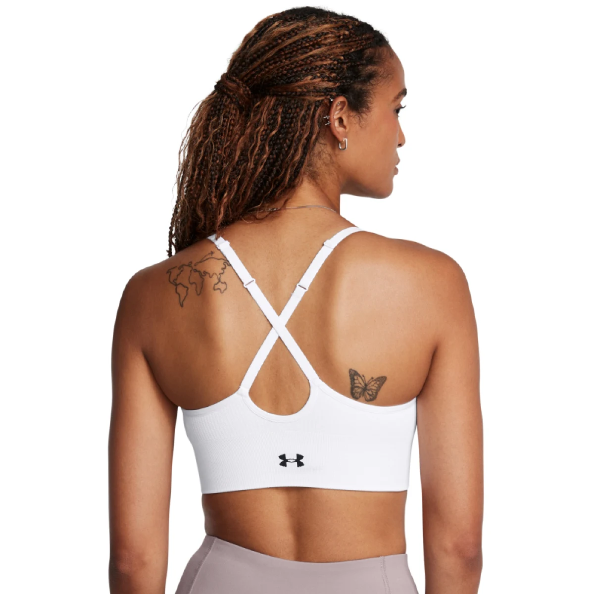 Dámska tréningová športová podprsenka UNDER ARMOUR Vanish Seamless Low Bra-WHT · záber 3