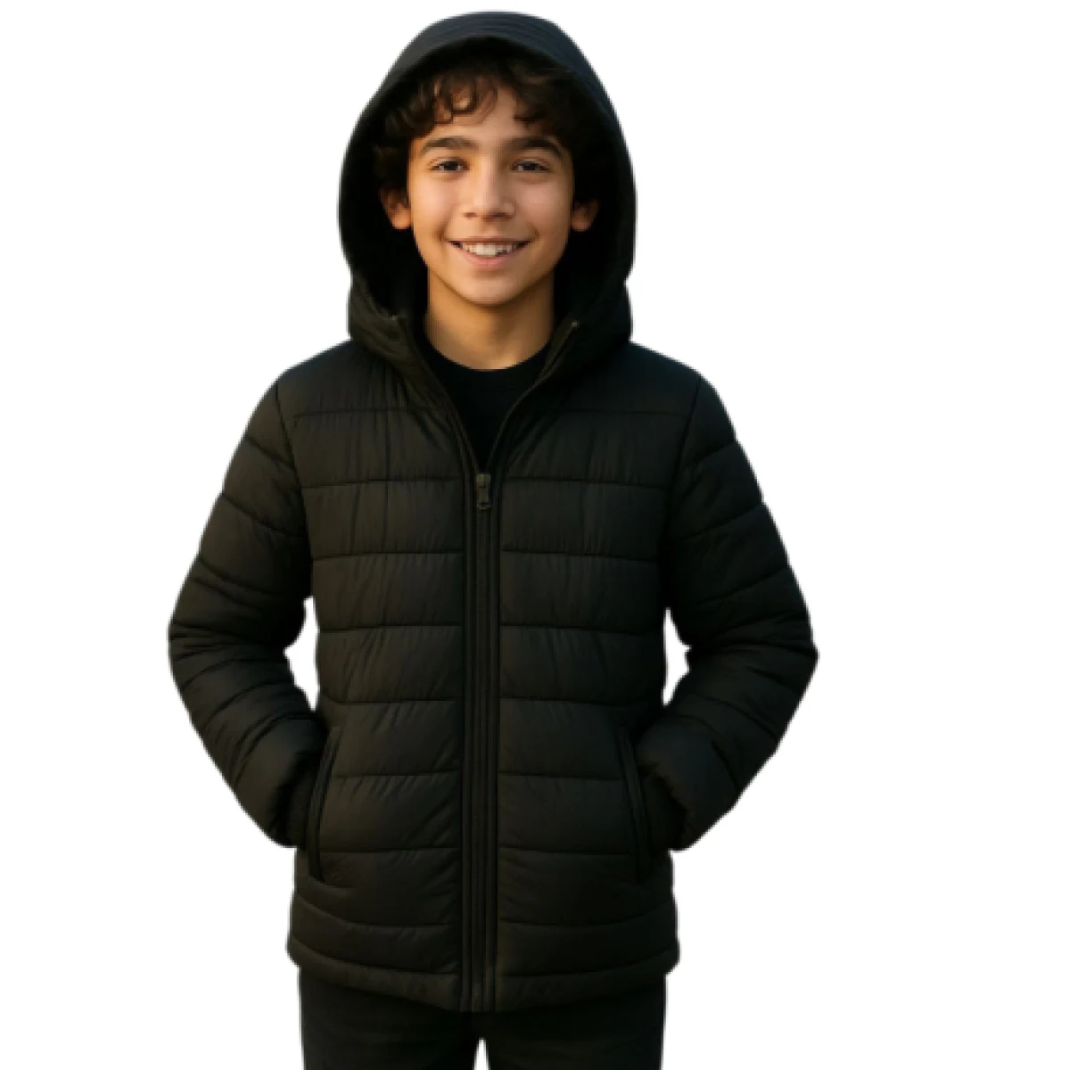 Chlapčenská bunda 4F JUNIOR DOWN JACKET-JWAW24TDJAM460-20S-DEEP BLACK · záber 1