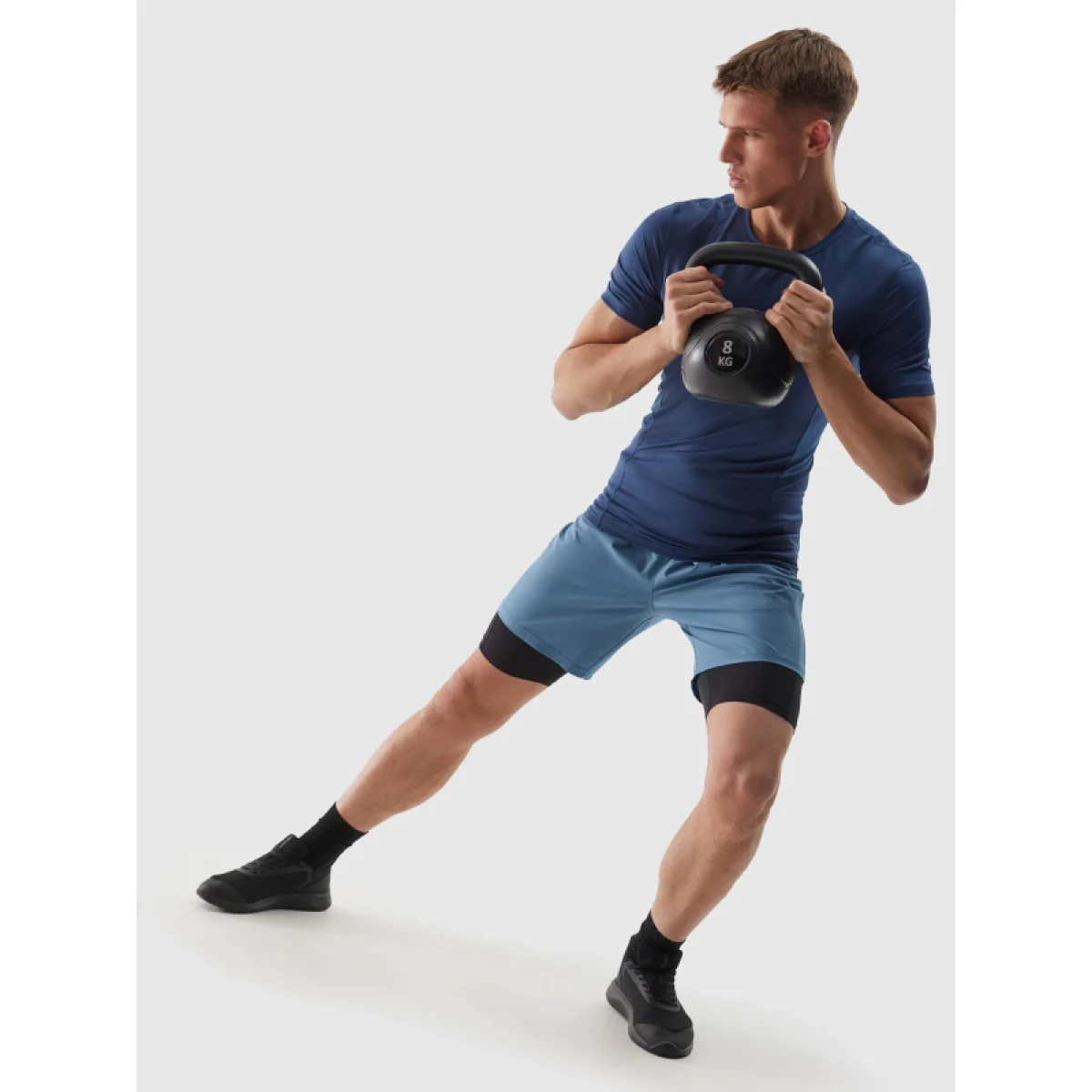 Pánske tréningové tričko s krátkym rukávom 4F TSHIRT FNK-WSS24TFTSM600-32S-DENIM · záber 4
