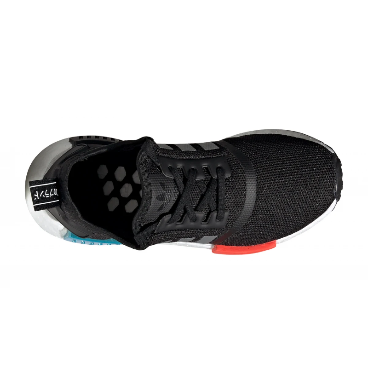 Juniorská rekreačná obuv ADIDAS ORIGINALS NMD_R1 core JR black silver metallic solar red · záber 3