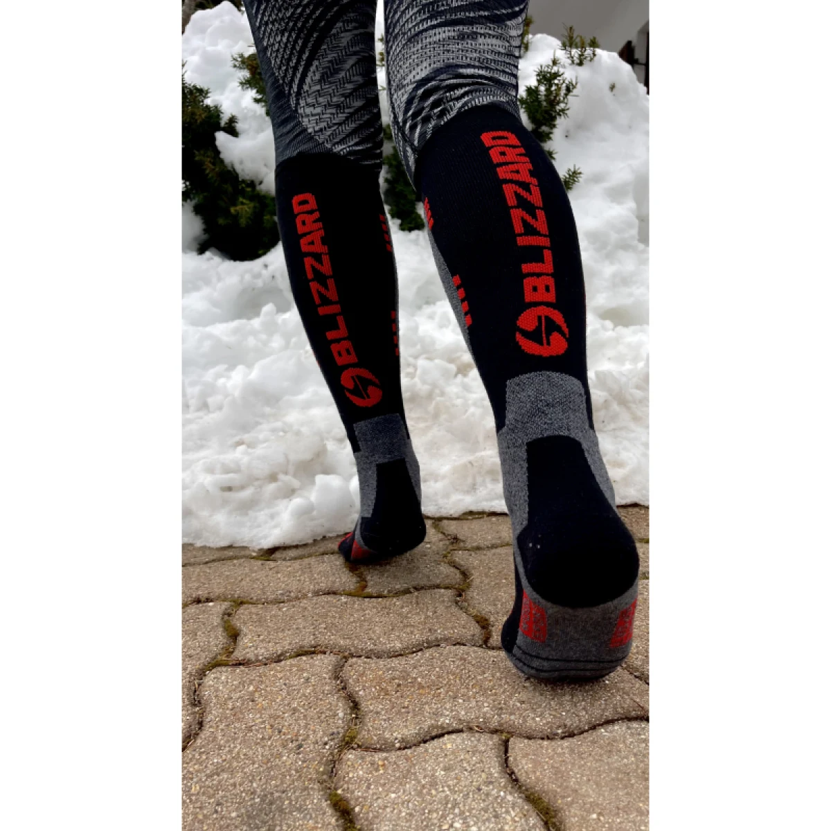 Lyžiarske podkolienky (ponožky) BLIZZARD Wool Performance ski socks, black wine red · záber 2