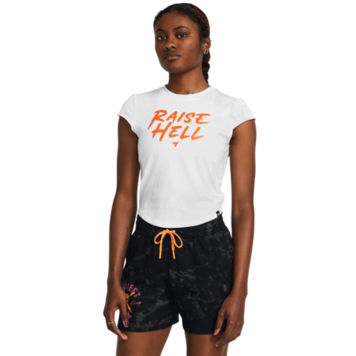 Dámske tričko s krátkym rukávom UNDER ARMOUR PROJECT ROCK PROJECT ROCK Undrgrnd Cap Slv Tee-WHT · záber 1