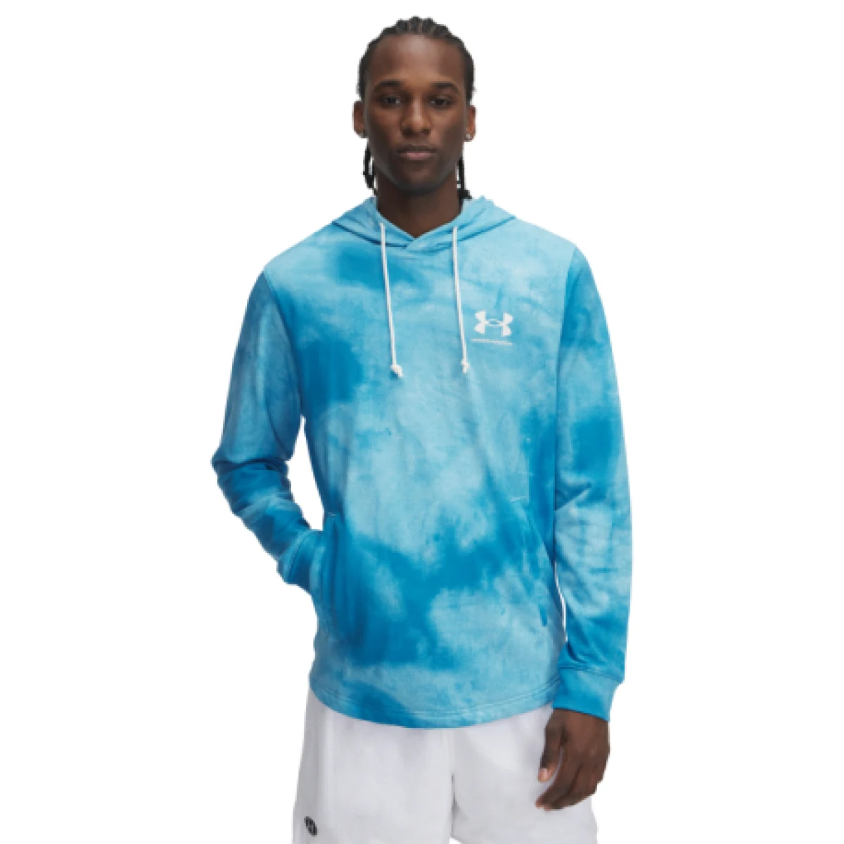 Pánska mikina s kapucňou UNDER ARMOUR UA Rival Terry AOP Hood Q1-BLU · záber 1