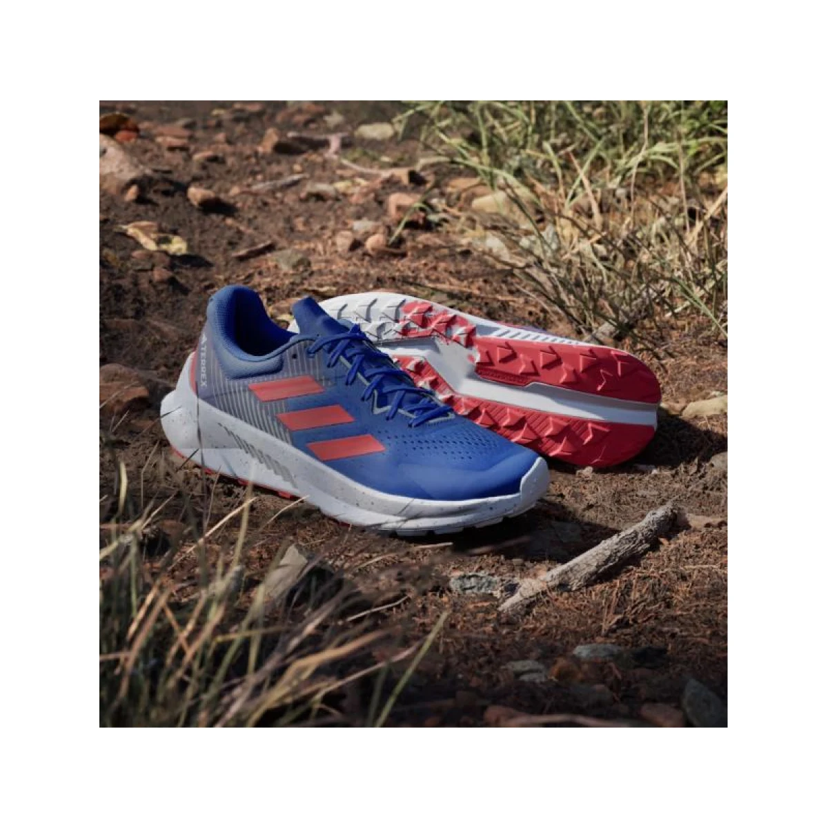 Pánska bežecká trailová obuv ADIDAS Terrex Soulstride Flow M dash grey pure ruby semi lucid blue · záber 5