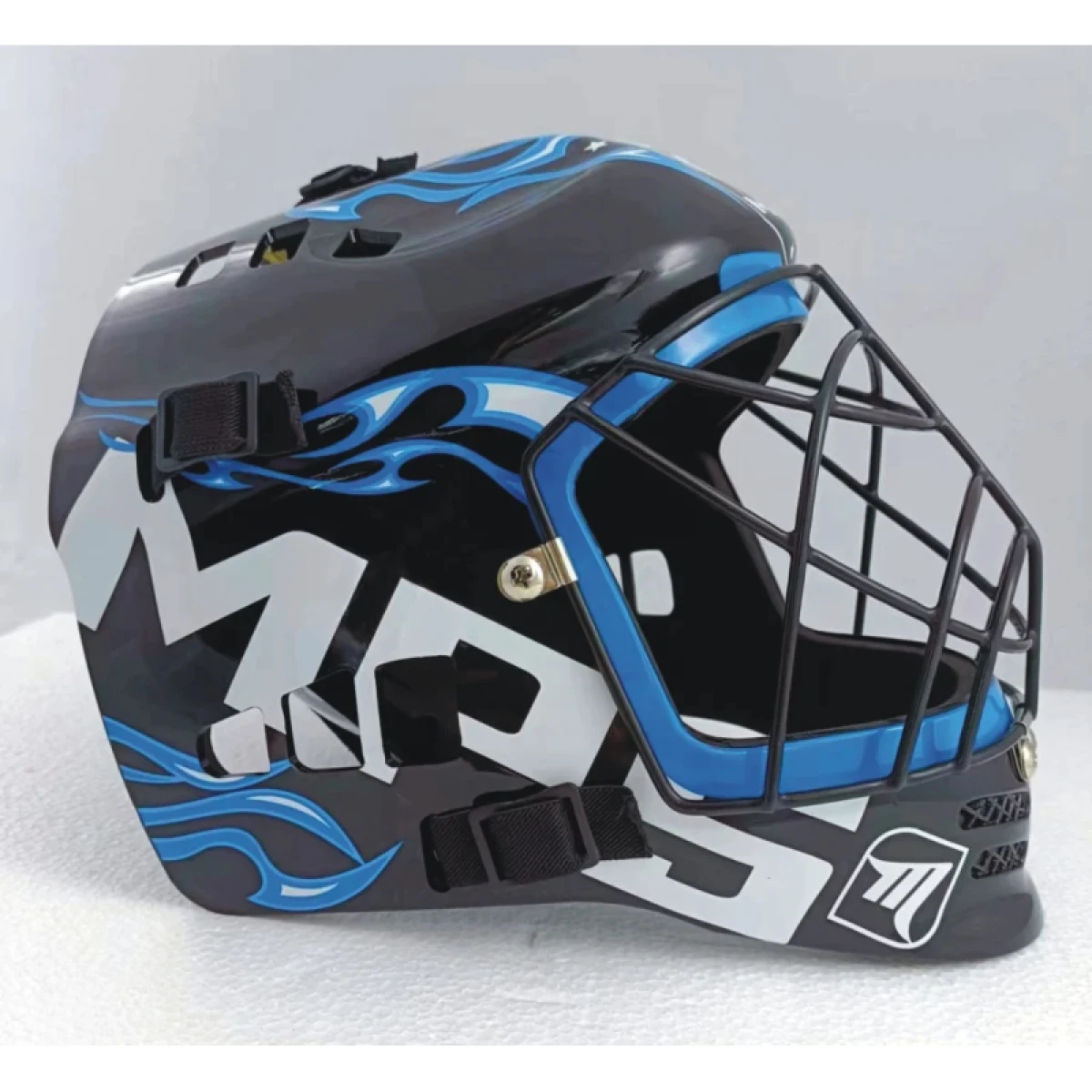 Florbalová maska MPS PRO FLAME - Black Blue · záber 2