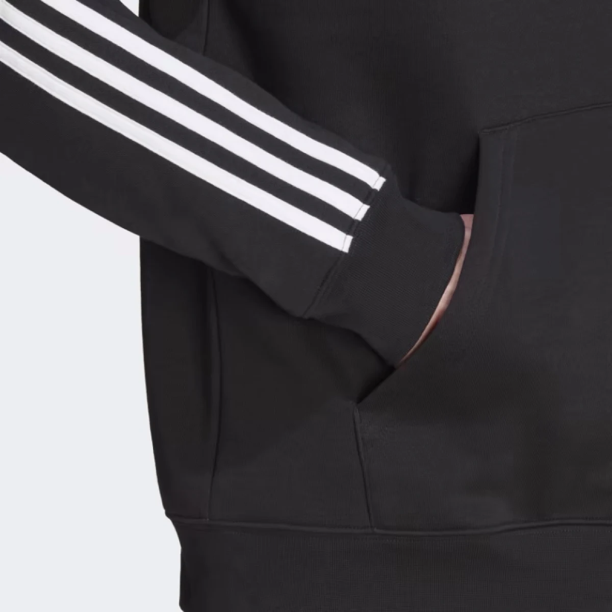 Pánska mikina s kapucňou ADIDAS ORIGINALS 3-STRIPES HOODY-IM2088-black · záber 4