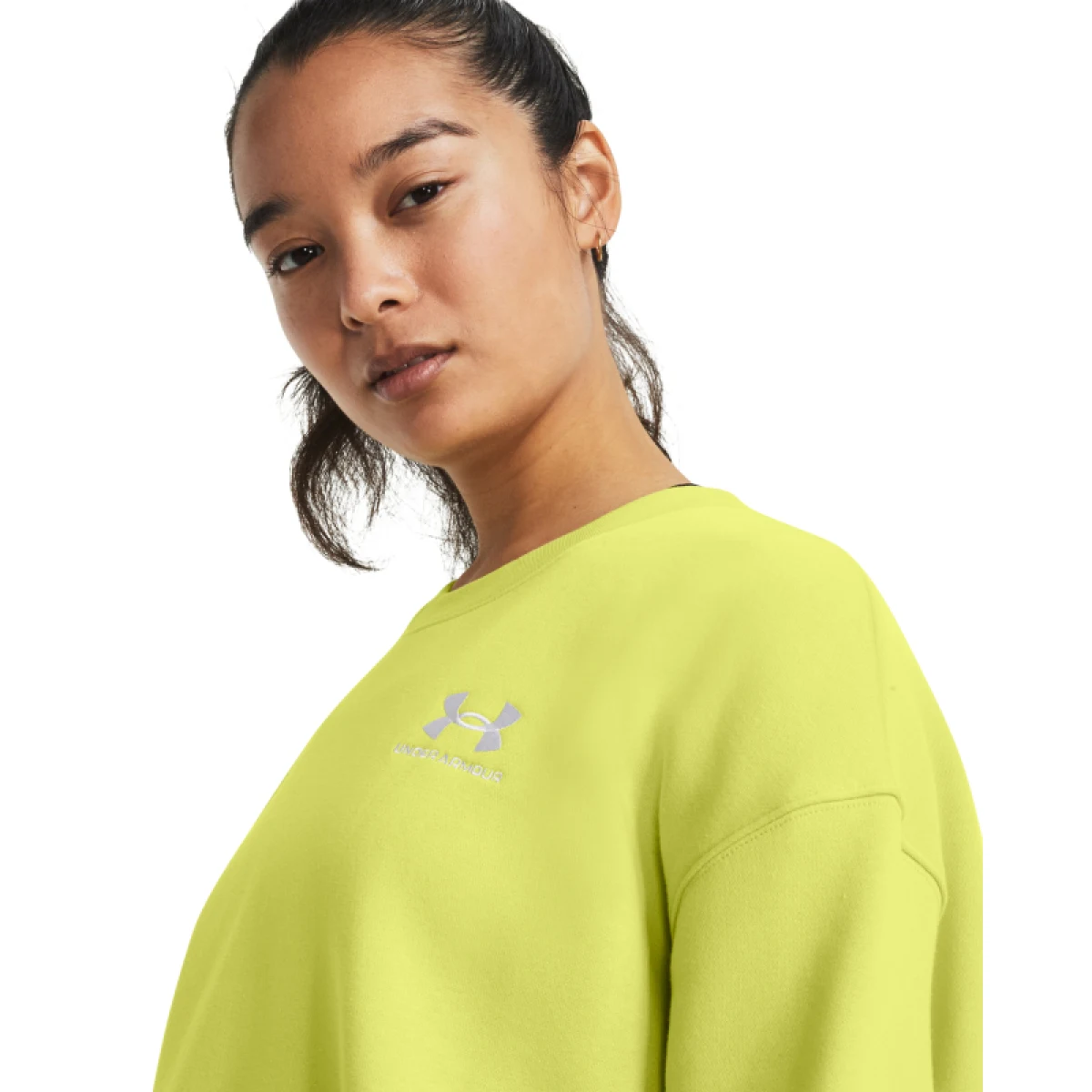 Dámska zateplená mikina UNDER ARMOUR Essential Fleece OS Crew-YLW · záber 3
