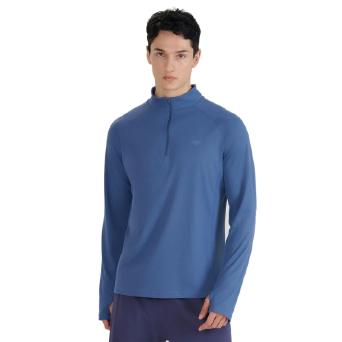 Pánske bežecké tričko s dlhým rukávom 4F LONGSLEEVE FNK-WSS25TFLOM327-32S-DENIM · záber 1