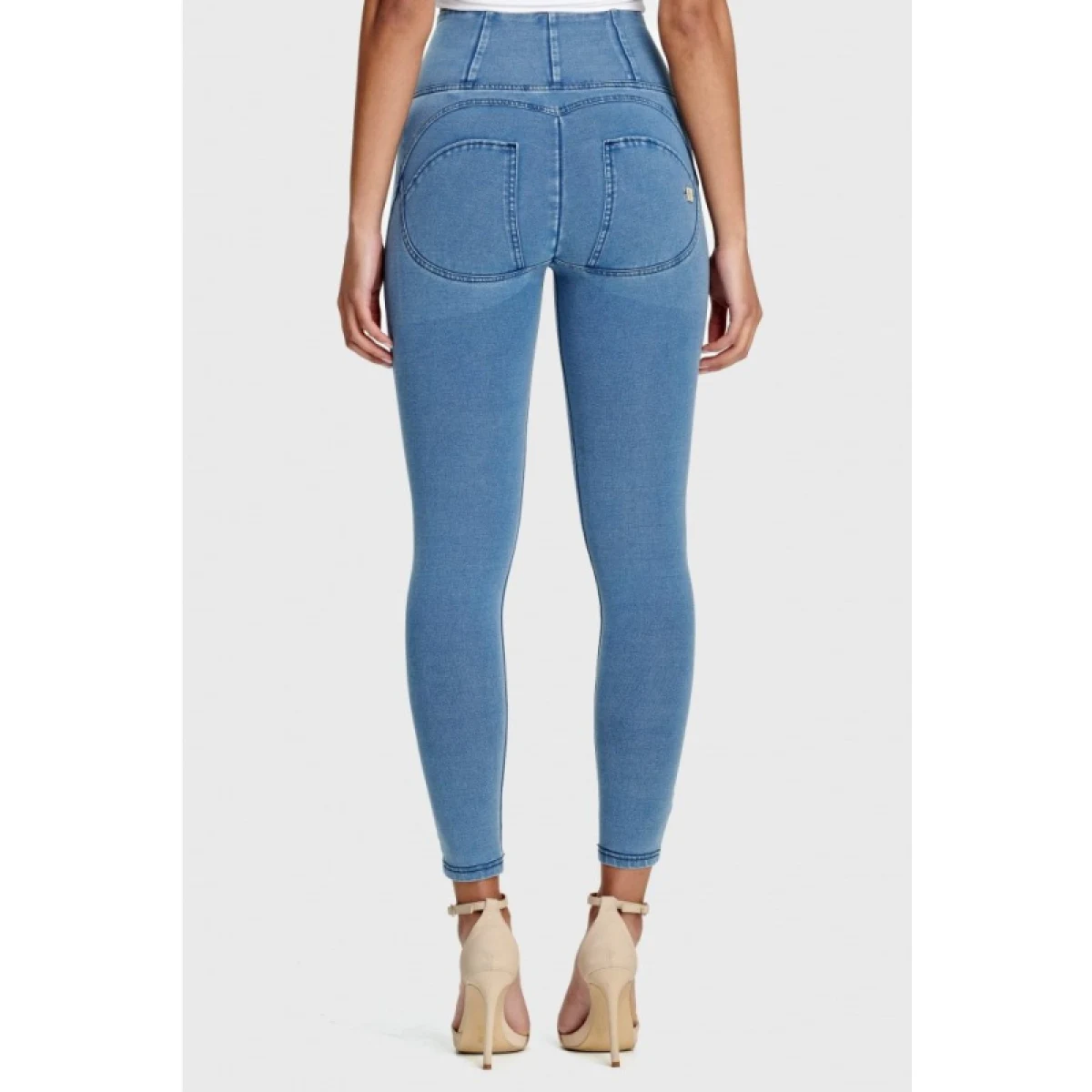 Dámske jeggings nohavice FREDDY WR.UP® skinny high waist push up jeggings in organic fabric-Blue · záber 4