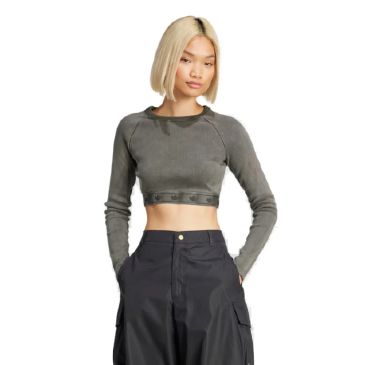 Dámske tričko s dlhým rukávom ADIDAS ORIGINALS RIB LS TOP-JD0014-Black · záber 1