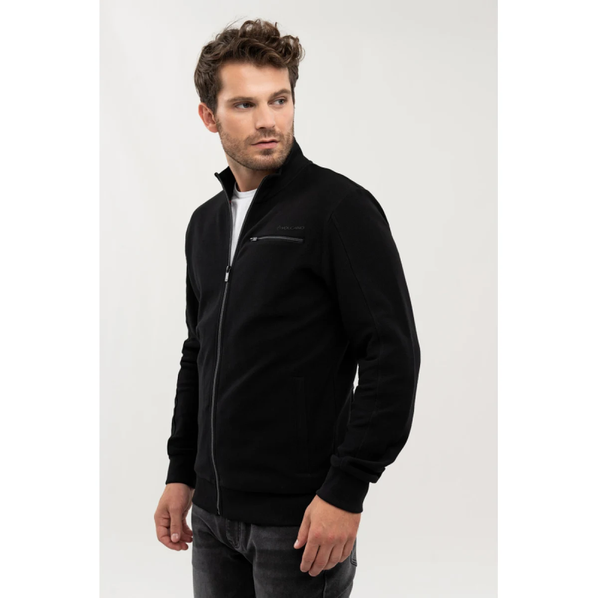 Pánska mikina so zipsom VOLCANO ARSEN-700-BLACK · záber 2