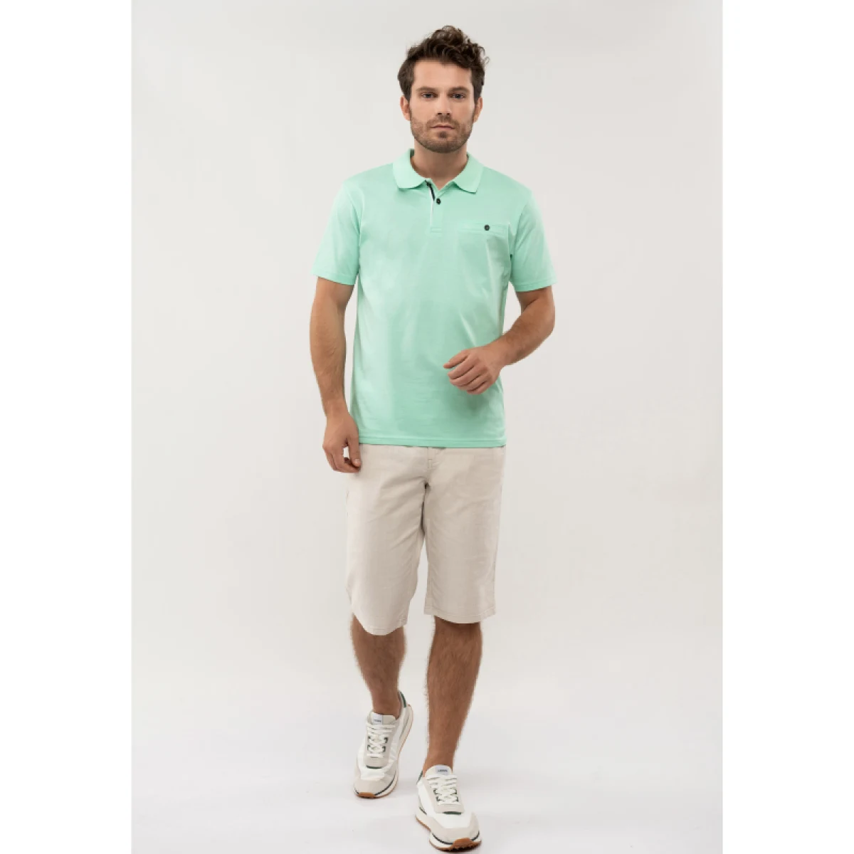 Pánske polo tričko s krátkym rukávom VOLCANO MARON 303-MINT · záber 3