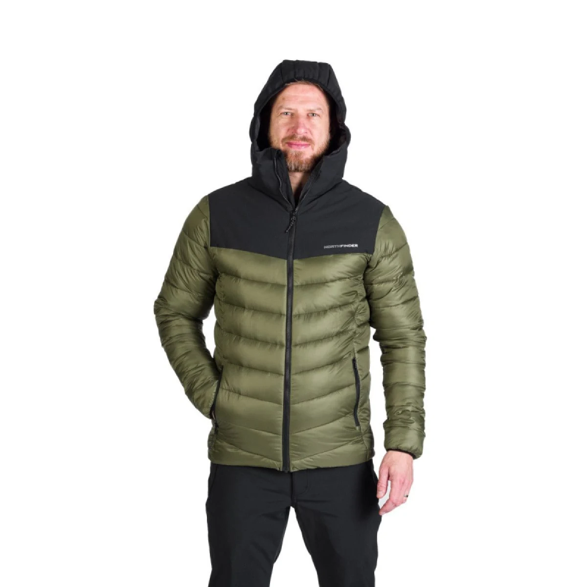Pánska turistická bunda NORTHFINDER FEDERICO-550blackdarkgreen · záber 3