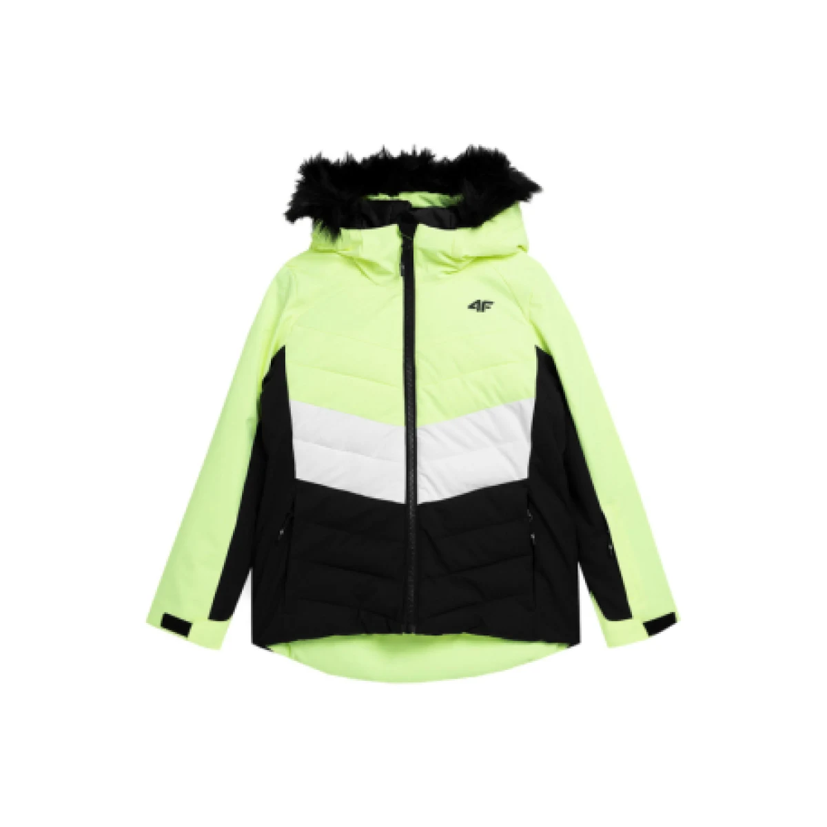 Dievčenská lyžiarska bunda 4F JUNIOR TECHNICAL JACKET-JAW23TTJAF296-72N-LEMON NEON · záber 1