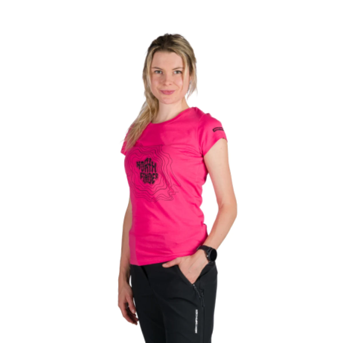 Dámske turistické tričko s krátkym rukávom NORTHFINDER MANDI-355pink · záber 1