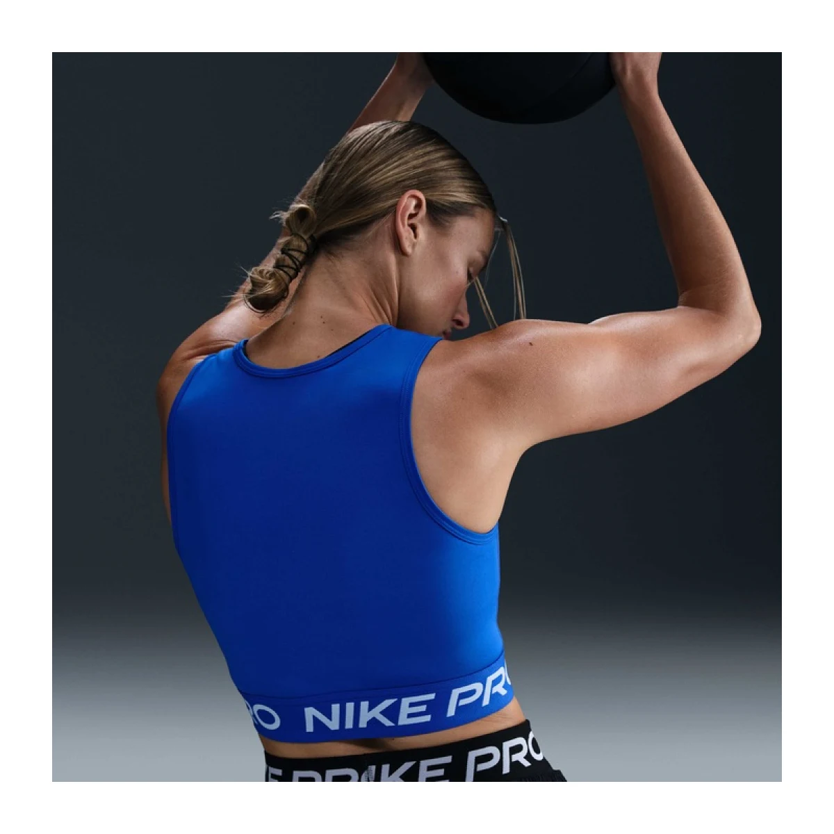 Dámske tréningové tielko NIKE PRO DF 365 CROP TANK-407-Blue · záber 3