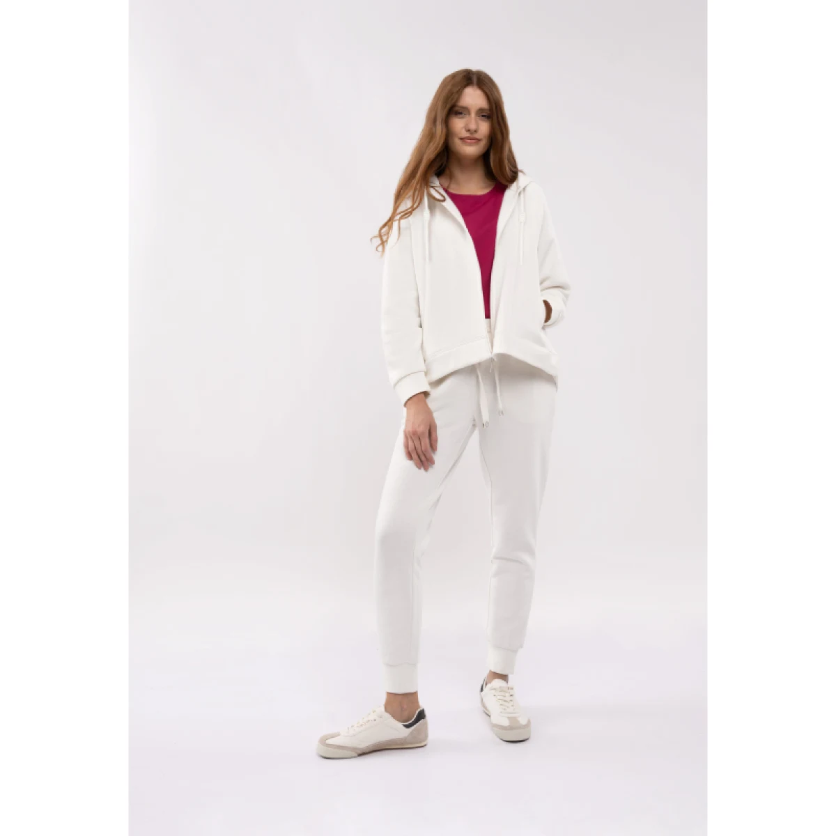 Dámska zateplená mikina so zipsom VOLCANO TIFFI-101-CREAM · záber 4