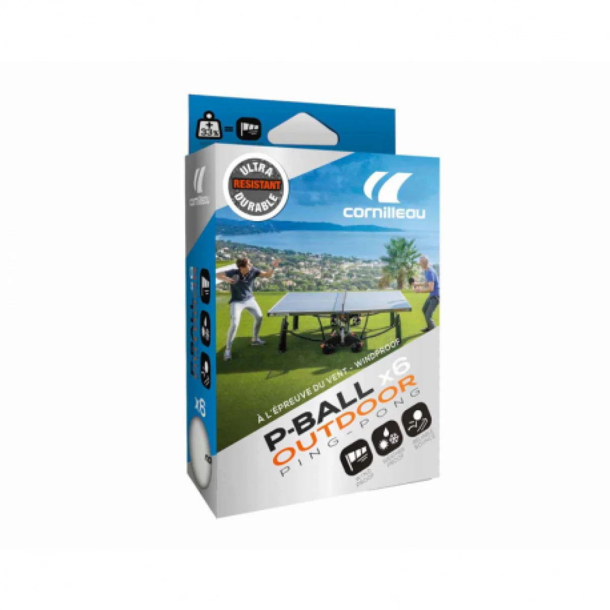 Stolnotenisové loptičky CORNILLEAU P-Ball Outdoor Ultradurable · záber 1