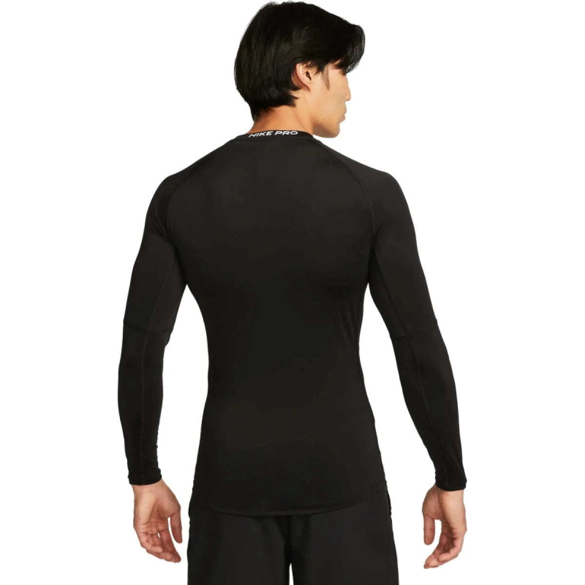 Pánske tréningové tričko s dlhým rukávom NIKE PRO DF TIGHT TOP LS-010 BLACK WHITE · záber 2