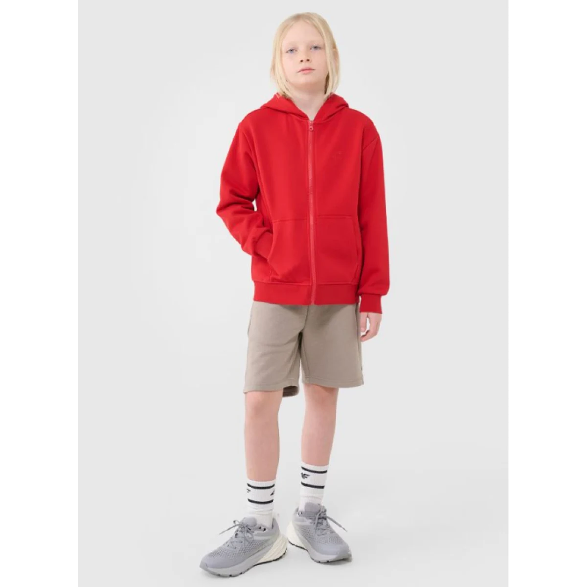 Chlapčenská mikina so zipsom 4F JUNIOR SWEATSHIRT-JWSS25TSWSM1851-62S-RED · záber 4