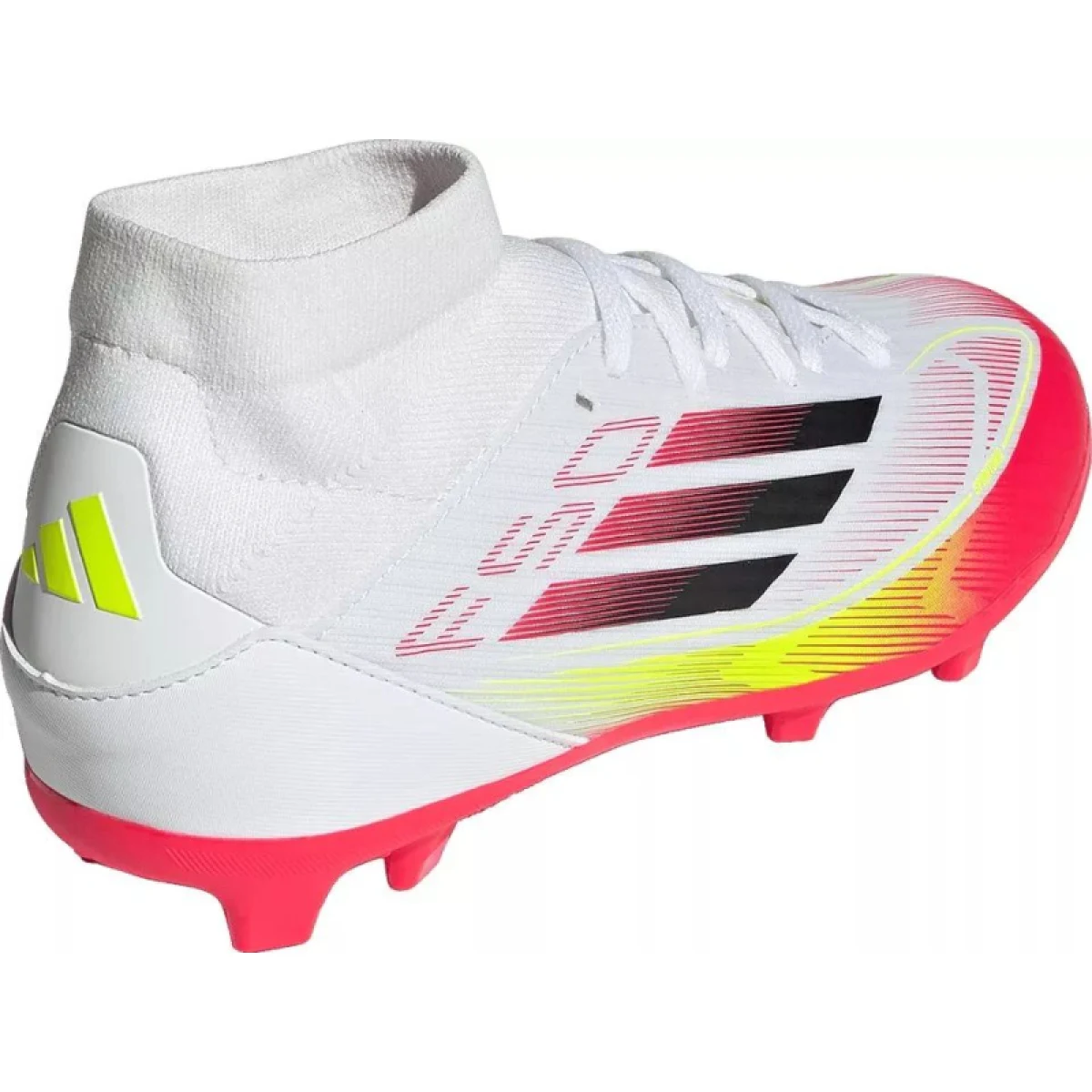 Chlapčenské futbalové kopačky outdoorové ADIDAS F50 League Mid Jr FG MG cloud white core black solar yellow · záber 5