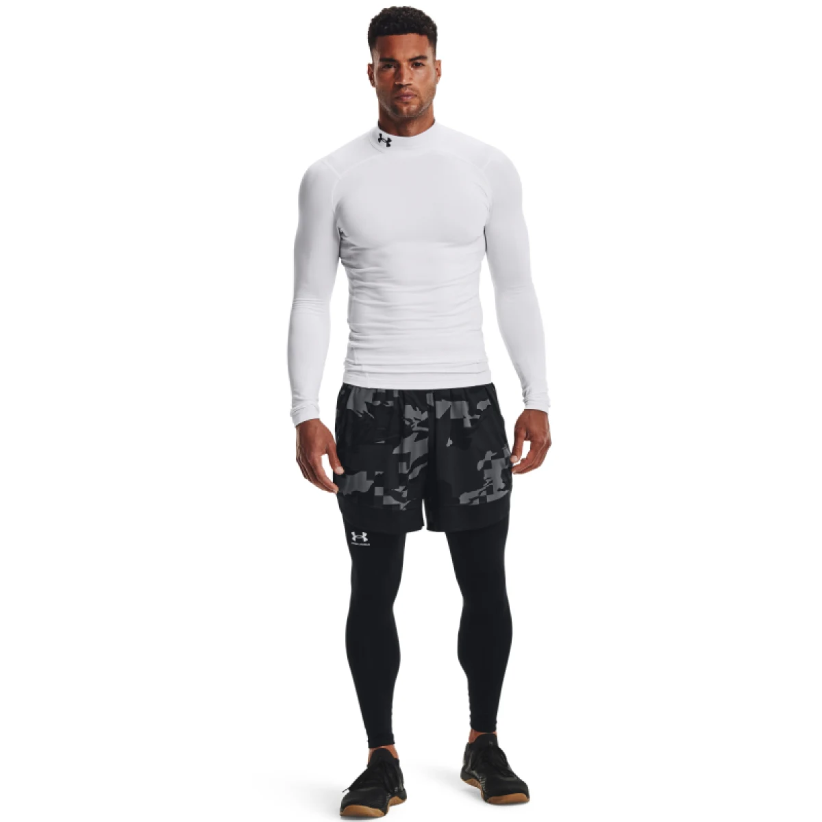 Pánske kompresné tričko s dlhým rukávom UNDER ARMOUR UA CG Armour Comp Mock-WHT · záber 4