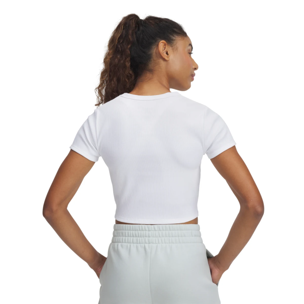 Dámske tričko s krátkym rukávom UNDER ARMOUR UA Rival Rib Baby Tee-WHT · záber 2