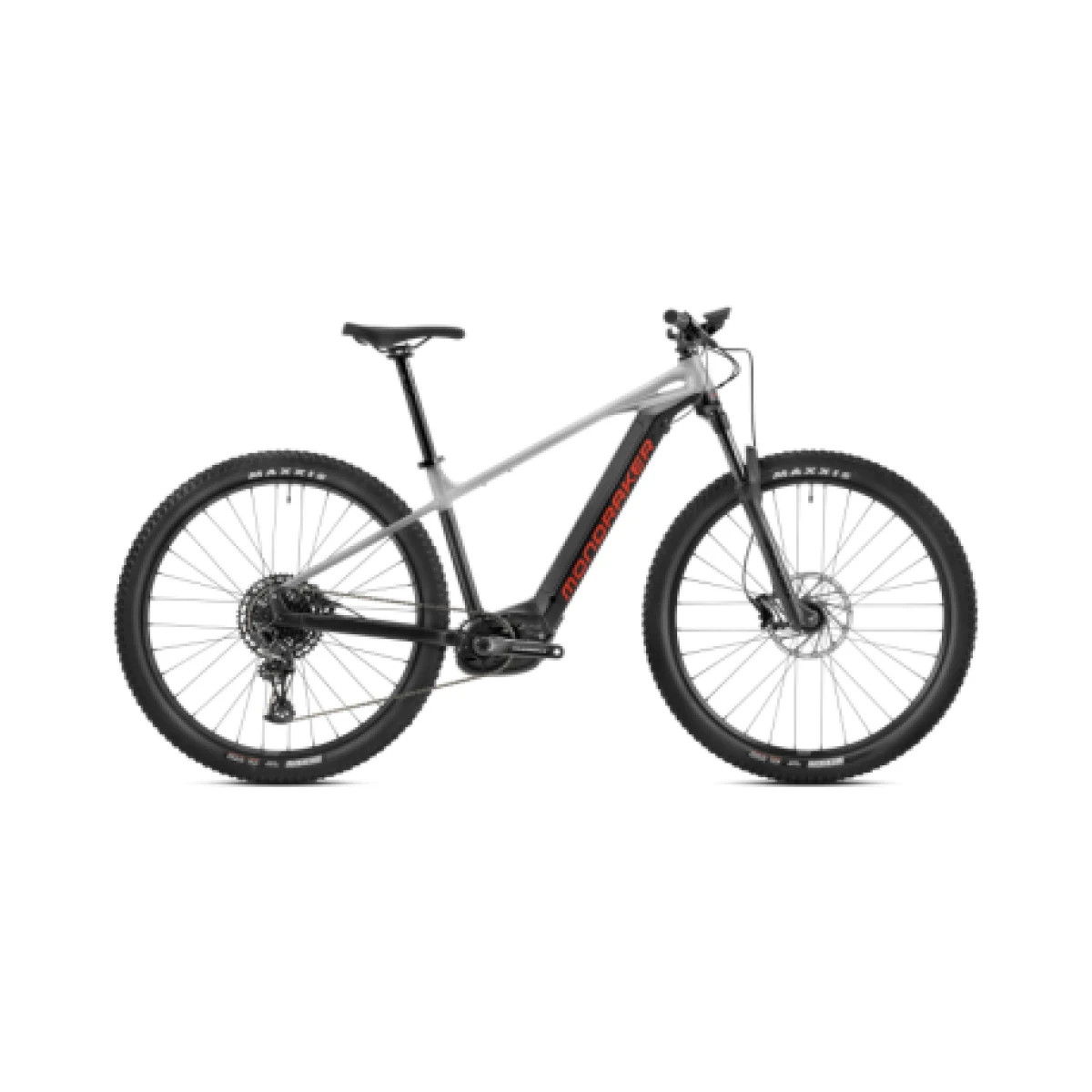 Horský elektrobicykel MONDRAKER Prime, black nimbus grey flame red · záber 1