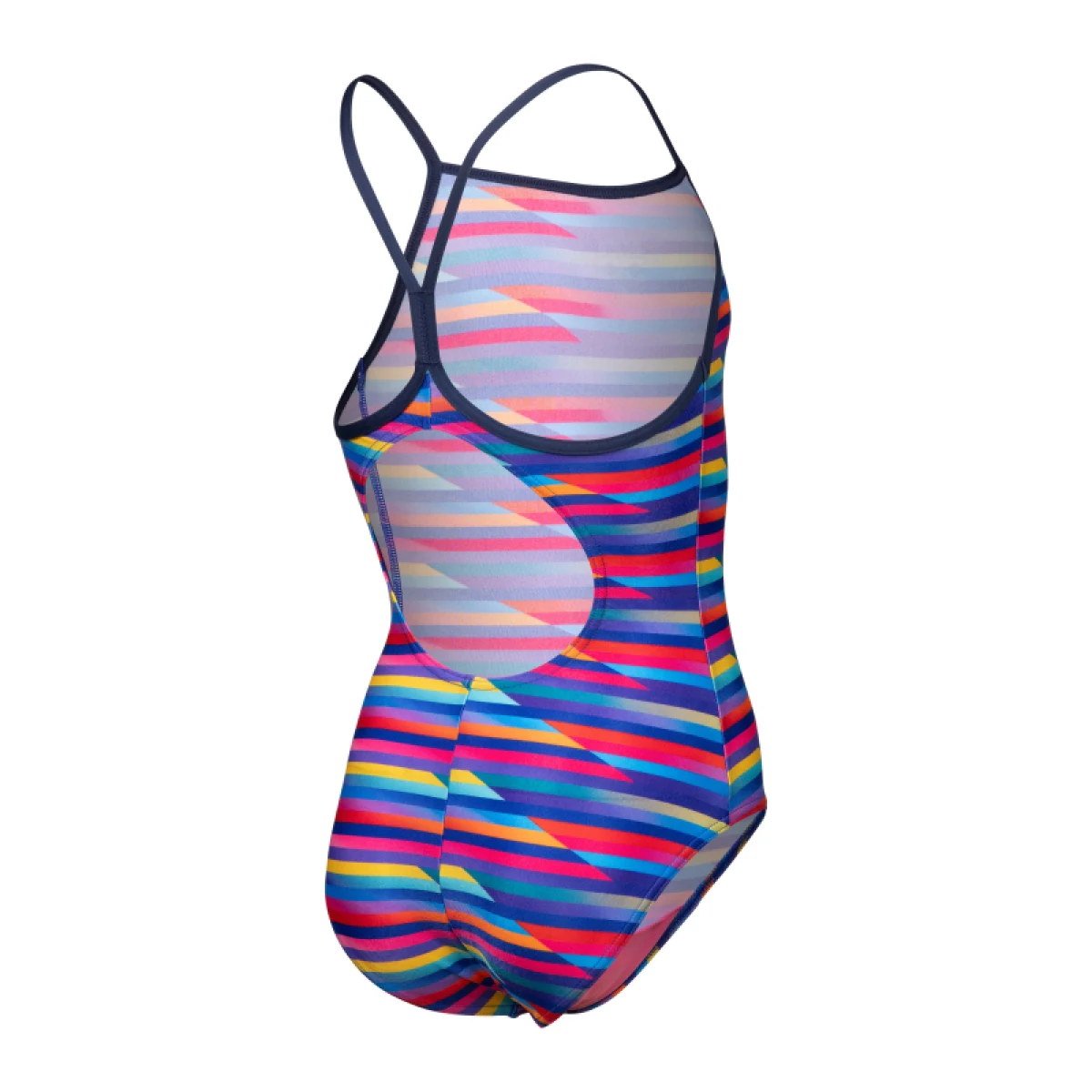 Dievčenské plavecké jednodielne plavky ARENA GIRLS RACING STRIPE SWIMSUIT LIGHTDROP BACK · záber 3
