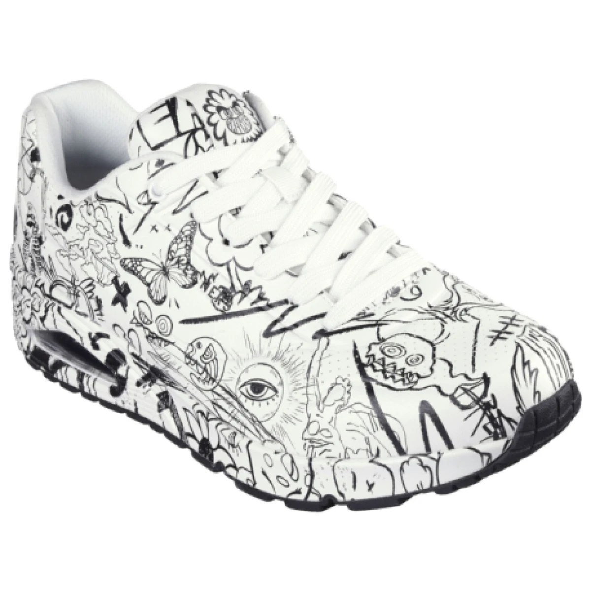 Dámska rekreačná obuv SKECHERS Uno Process Sketch W white black · záber 1