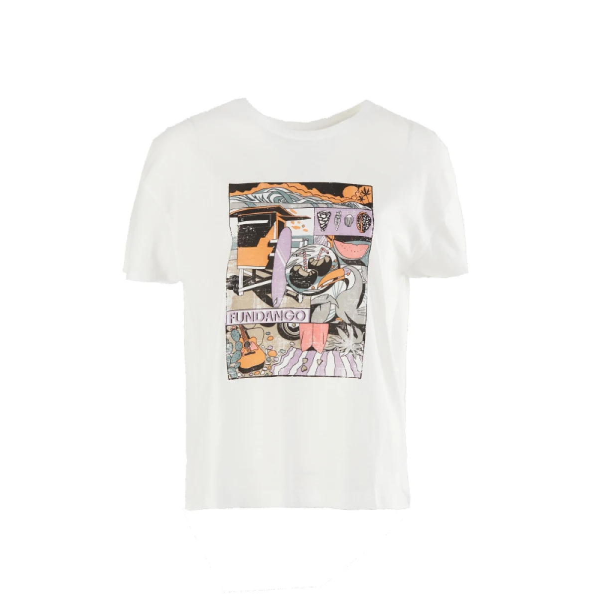 Dámske tričko s krátkym rukávom FUNDANGO Nissa T-shirt-100-white · záber 5