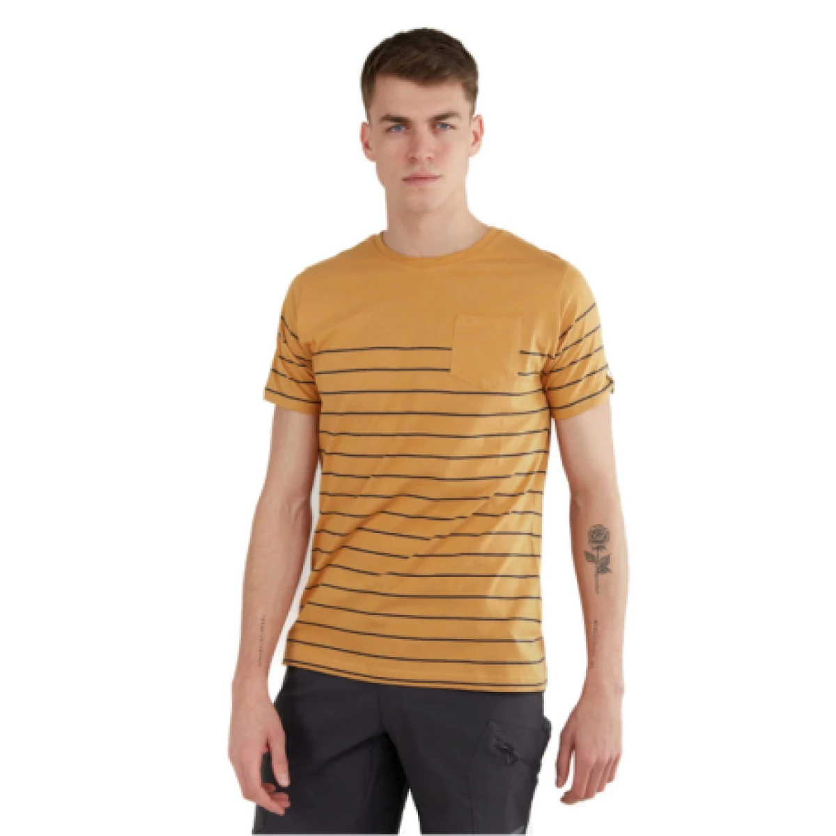 Pánske tričko s krátkym rukávom FUNDANGO Jaggy Pocket T-shirt-614-cinnamon · záber 1