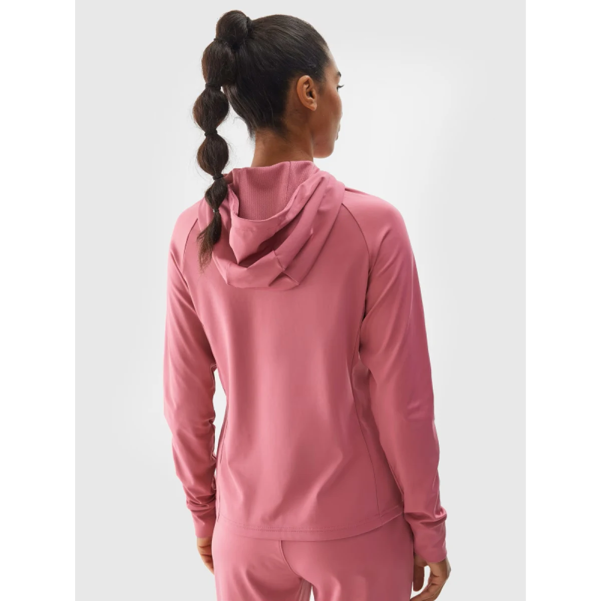 Dámska zateplená tréningová mikina so zipsom 4F SWEATSHIRT FNK-WAW24TFSWF406-53S-DARK PINK · záber 4