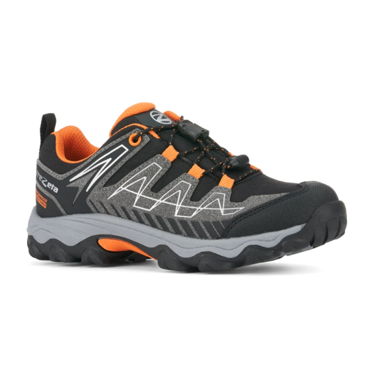 Chlapčenská nízka turistická obuv TREZETA Thunder WP Jr grey orange · záber 3