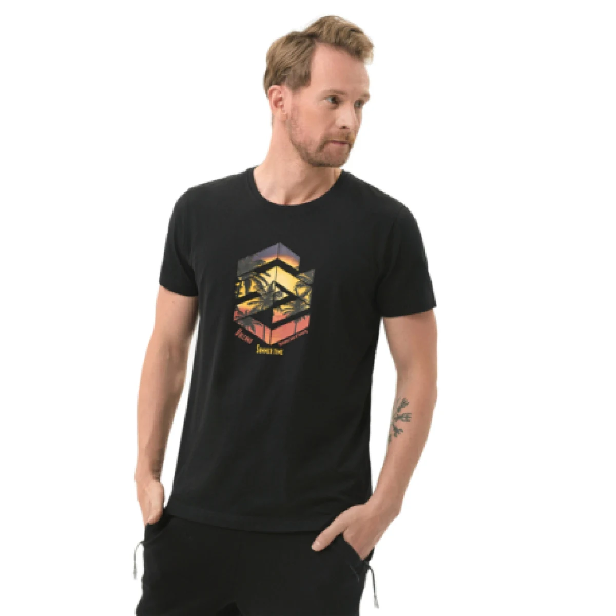 Pánske tričko s krátkym rukávom VOLCANO SUNSET-700-BLACK · záber 1