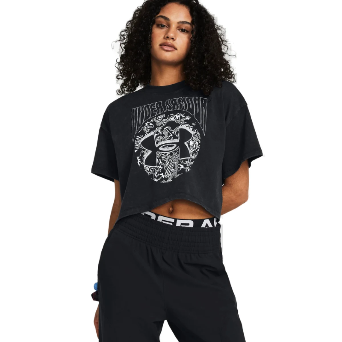 Dámske tričko s krátkym rukávom UNDER ARMOUR UA HW Dusk to Dawn Crop SS-BLK · záber 4