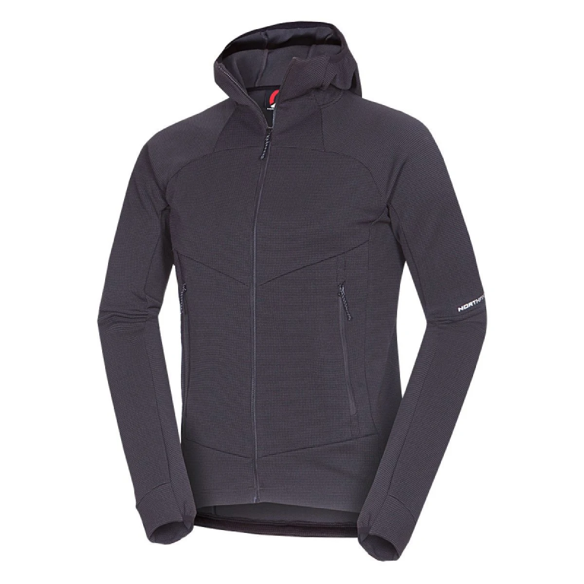Pánska turistická mikina so zipsom NORTHFINDER EGON 411greyblack · záber 4