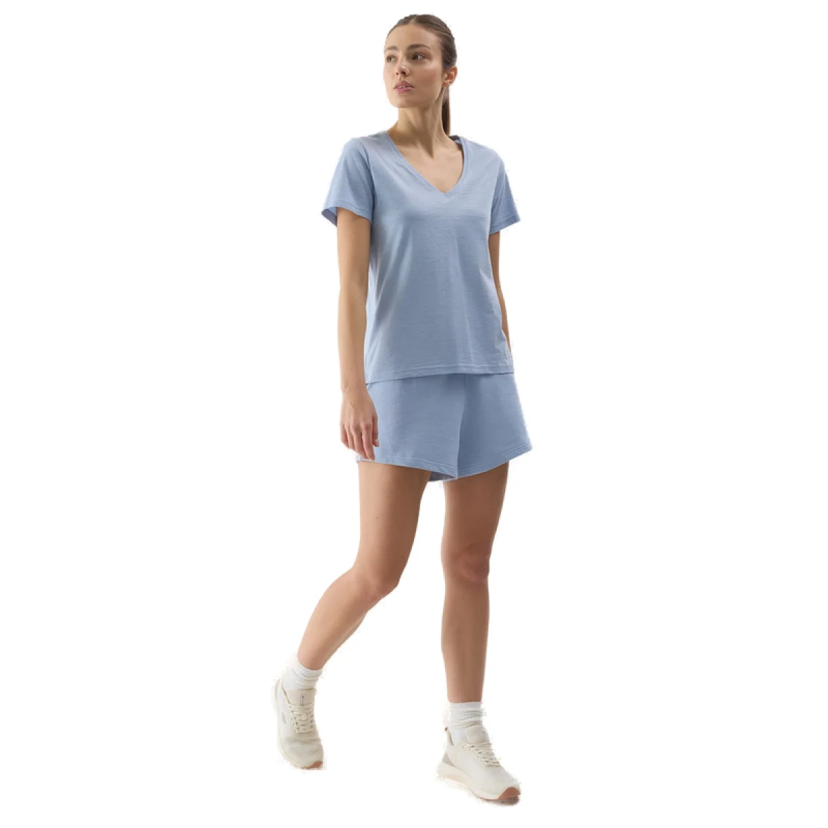 Dámske teplákové kraťasy 4F SHORTS CAS-4FWSS24TSHOF286-34S-LIGHT BLUE · záber 4
