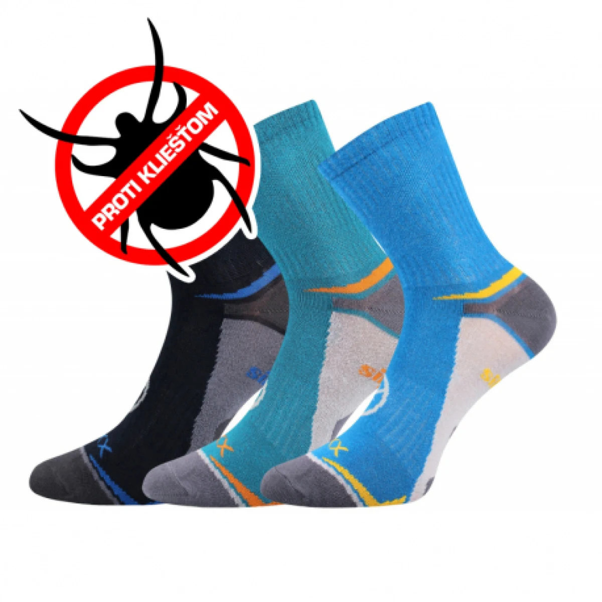 Chlapčenské turistické ponožky VOXX 3 PACK-Optifanik 03-Blue Dark blue light blue · záber 1