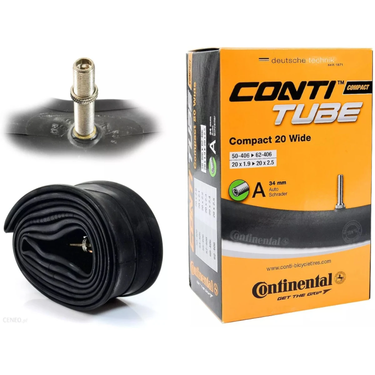 Duša na bicykel CONTINENTAL Compact 20 Wide - ventil AV34 · záber 2