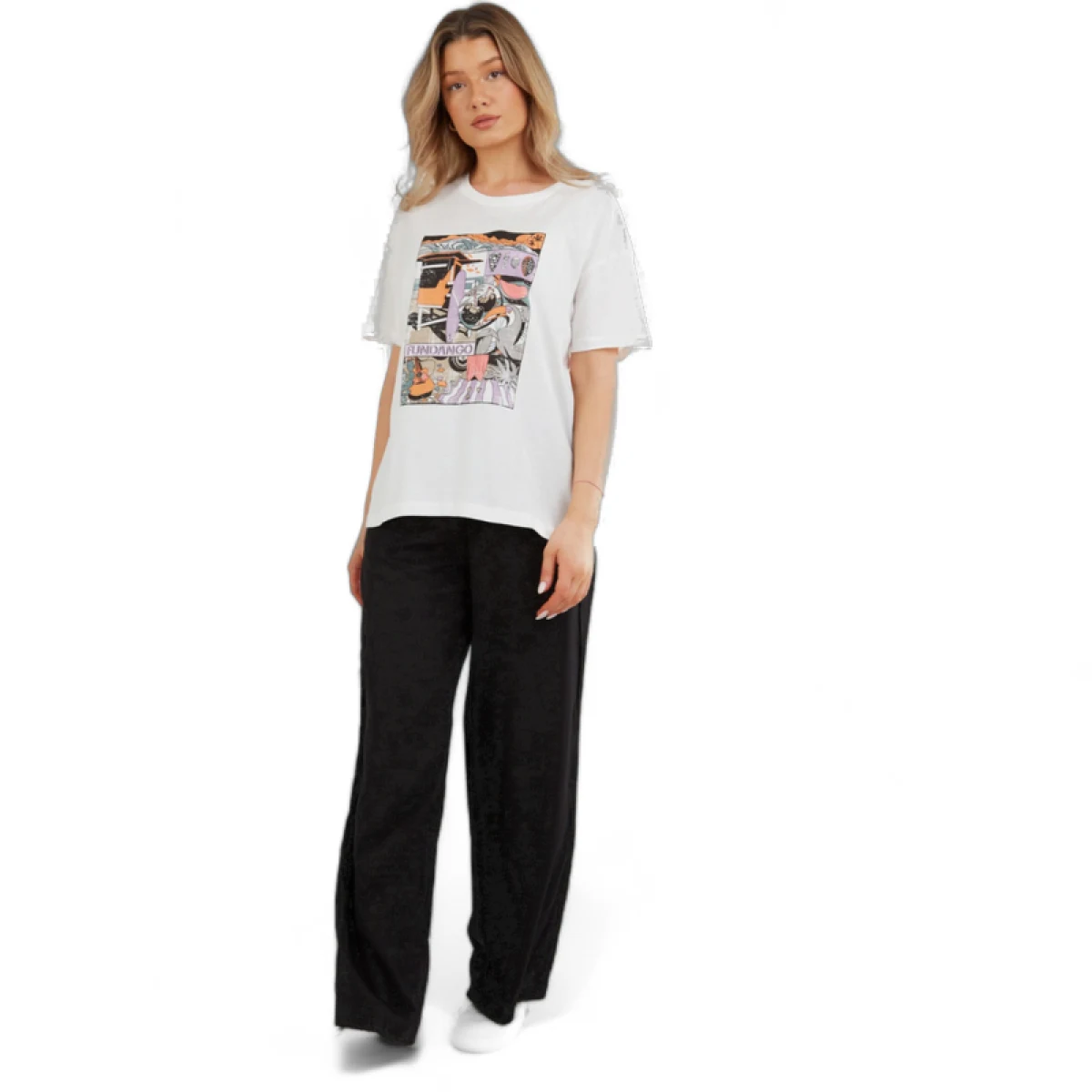 Dámske tričko s krátkym rukávom FUNDANGO Nissa T-shirt-100-white · záber 4