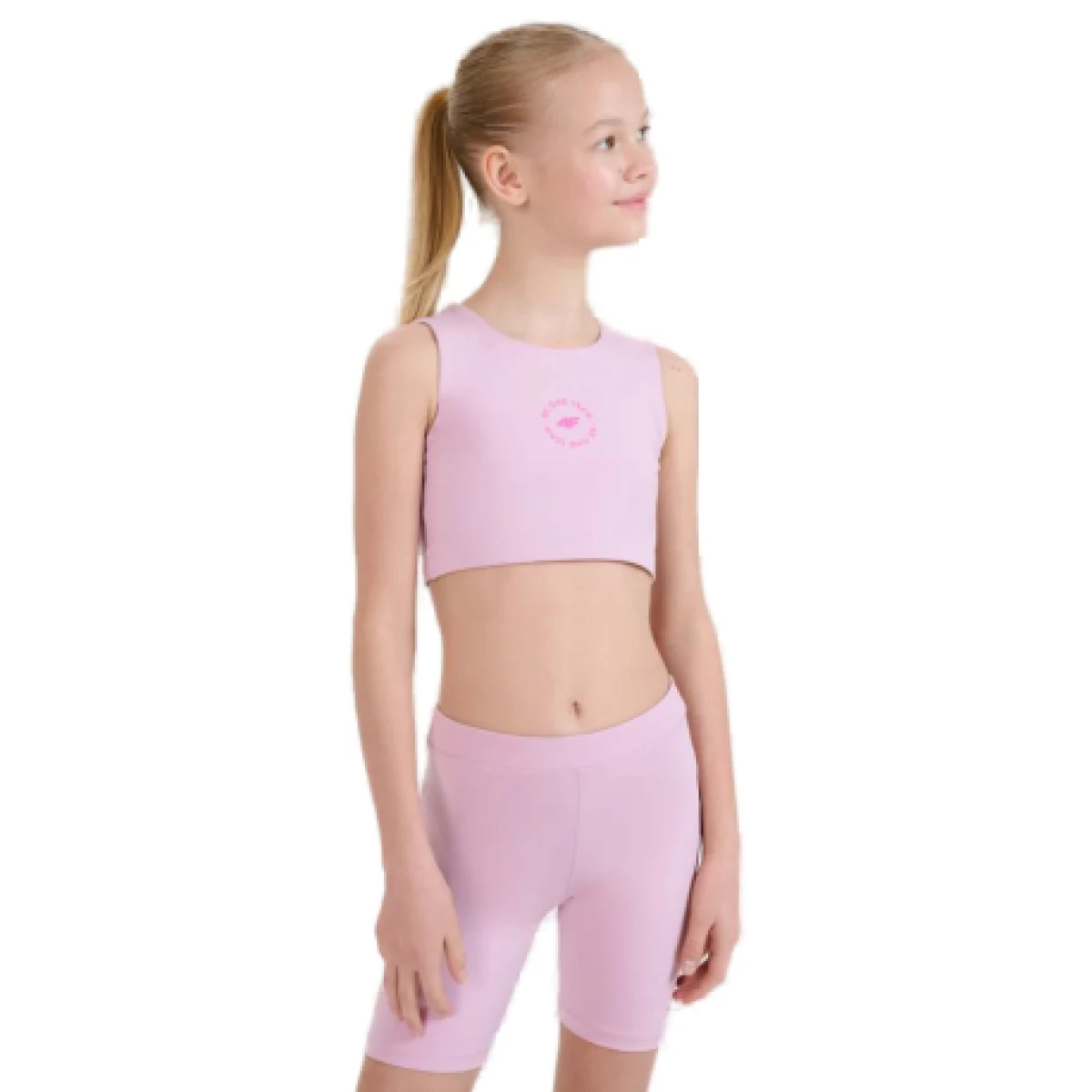 Dievčenská tréningová športová podprsenka 4F JUNIOR SPORT BRA F148-56S-LIGHT PINK · záber 1