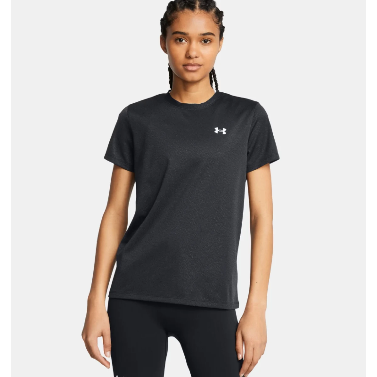 Dámske tréningové tričko s krátkym rukávom UNDER ARMOUR Tech Riddle SSC-BLK · záber 2
