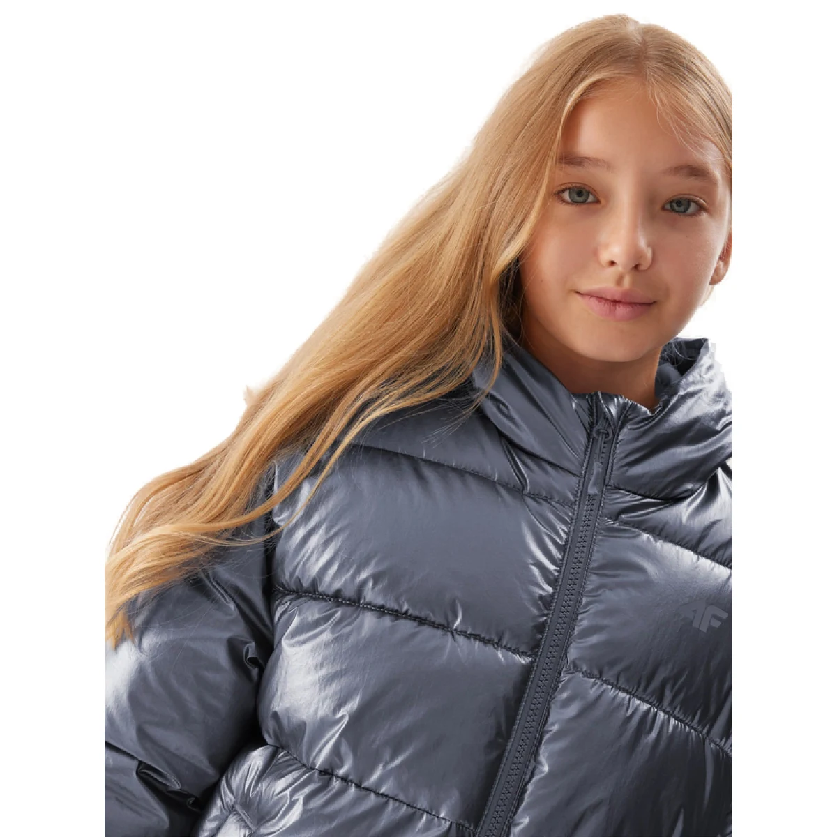 Dievčenská bunda 4F JUNIOR DOWN JACKET-JAW23TDJAF267-28S-SILVER · záber 2