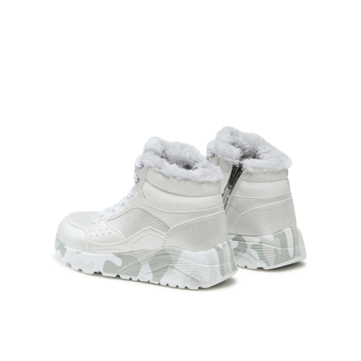 Dievčenské členkové zimné topánky SKECHERS Uno Lite Camo Dazzle silver grey · záber 4