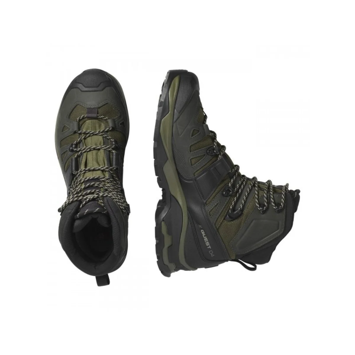 Pánska vysoká turistická obuv SALOMON Quest 4 GTX olive night peat safari · záber 3