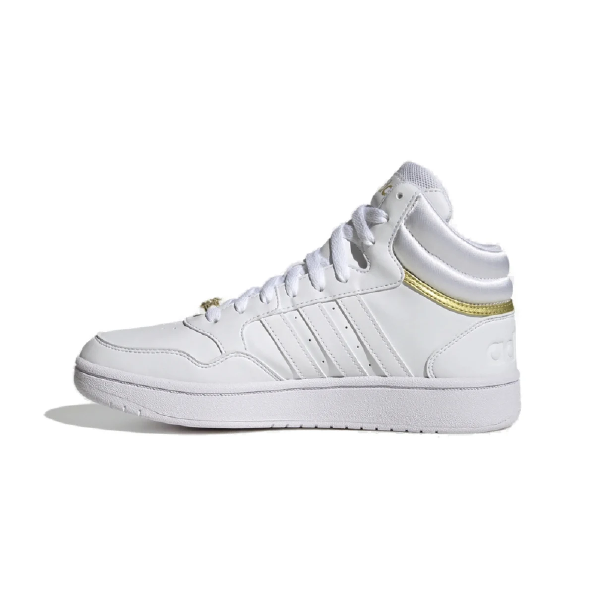Dámska rekreačná obuv ADIDAS Hoops 3.0 Mid cloud white cloud white gold metallic · záber 3
