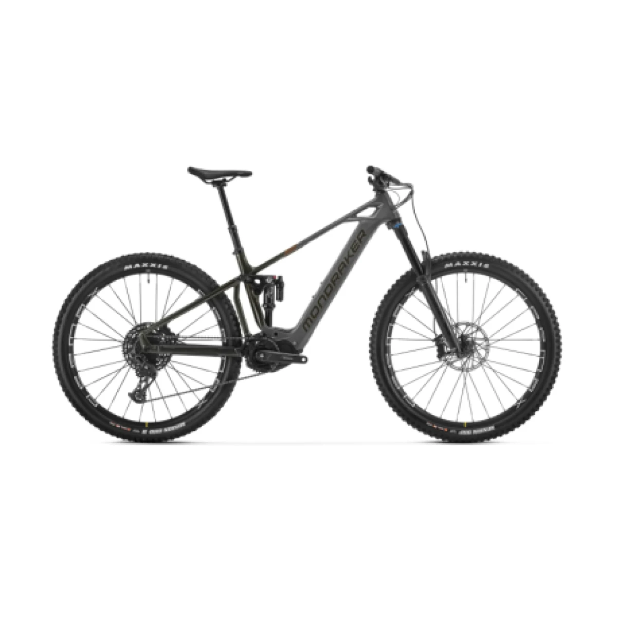Horský elektrobicykel MONDRAKER Crusher Carbon, nimbus grey vortex grey bronze · záber 1