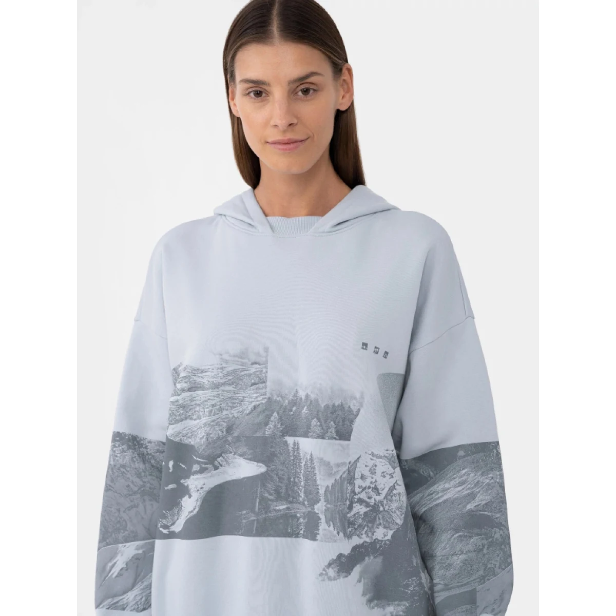 Dámska turistická mikina s kapucňou 4F WOMENS SWEATSHIRT BLD013-34S-LIGHT BLUE · záber 4